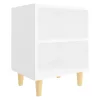  fehér éjjeliszekrény tömör fa lábakkal 40 x 30 x 50 cm