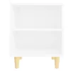  fehér éjjeliszekrény tömör fa lábakkal 40 x 30 x 50 cm
