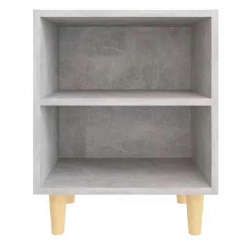  betonszürke éjjeliszekrény tömör fa lábakkal 40 x 30 x 50 cm