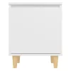  2 db fehér éjjeliszekrény tömör fa lábakkal 40 x 30 x 50 cm