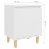  2 db fehér éjjeliszekrény tömör fa lábakkal 40 x 30 x 50 cm