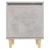  2 db betonszürke éjjeliszekrény tömör fa lábakkal 40x30x50 cm