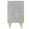  2 db betonszürke éjjeliszekrény tömör fa lábakkal 40x30x50 cm