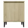  sonoma tölgy színű éjjeliszekrények fém lábbal 40 x 30 x 50 cm
