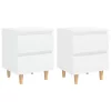 2 db fehér éjjeliszekrény tömör fenyőfa lábakkal 40x35x50 cm