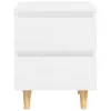  2 db fehér éjjeliszekrény tömör fenyőfa lábakkal 40x35x50 cm