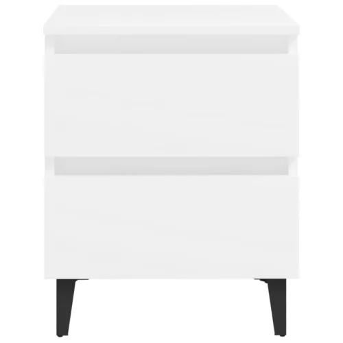  2 db fehér szerelt fa éjjeliszekrény 40 x 35 x 50 cm