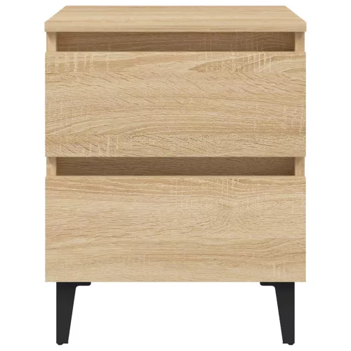  2 db sonoma tölgy színű szerelt fa éjjeliszekrény 40x35x50 cm
