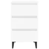  fehér éjjeliszekrény fémlábakkal 40 x 35 x 69 cm