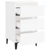  fehér éjjeliszekrény fémlábakkal 40 x 35 x 69 cm