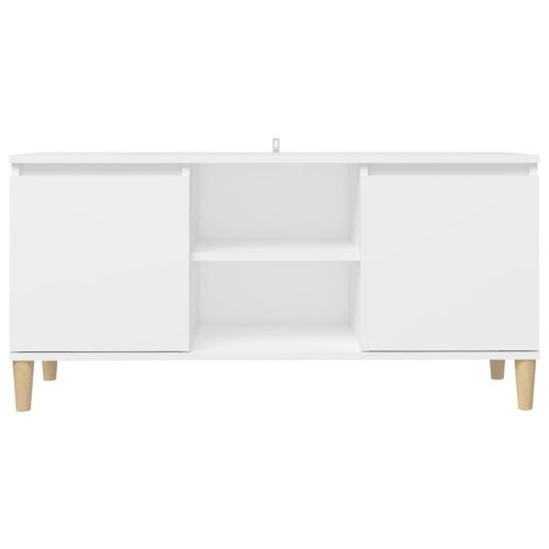  fehér TV-szekrény tömör falábakkal 103,5 x 35 x 50 cm