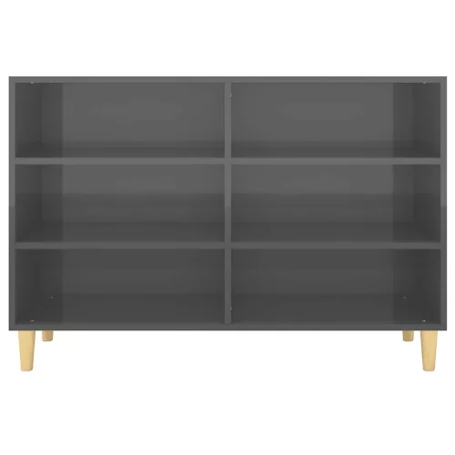  magasfényű szürke szerelt fa tálalószekrény 103,5 x 35 x 70 cm