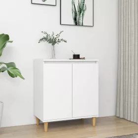    fehér szerelt fa tálalószekrény tömör falábakkal 60x35x70 cm