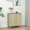  szerelt fa tálalószekrény tömör falábakkal 60x35x70 cm