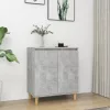  betonszürke szerelt fa tálalószekrény falábakkal 60x35x70 cm