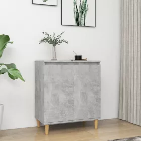    betonszürke szerelt fa tálalószekrény falábakkal 60x35x70 cm