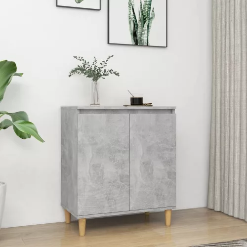  betonszürke szerelt fa tálalószekrény falábakkal 60x35x70 cm