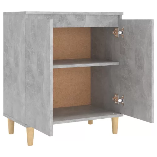  betonszürke szerelt fa tálalószekrény falábakkal 60x35x70 cm