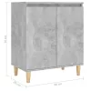  betonszürke szerelt fa tálalószekrény falábakkal 60x35x70 cm