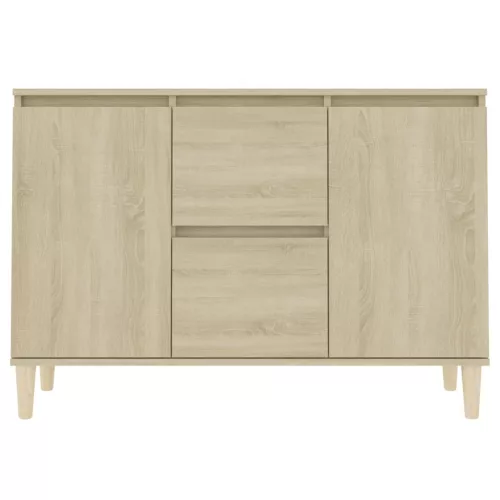  sonoma tölgy színű szerelt fa tálalószekrény 101 x 35 x 70 cm