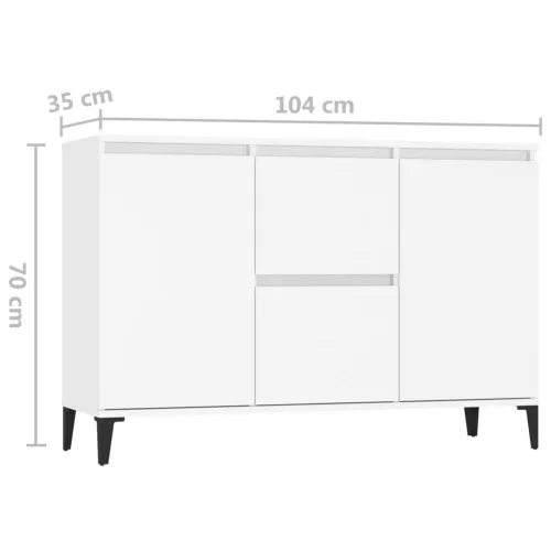  fehér szerelt fa tálalószekrény 104 x 35 x 70 cm