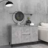  betonszürke szerelt fa tálalószekrény 104 x 35 x 70 cm