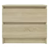  2 db sonoma tölgy színű szerelt fa éjjeliszekrény 50x39x43,5 cm
