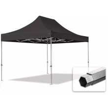   Professional összecsukható sátrak PROFESSIONAL 400g/m2 ponyvával, alumínium szerkezettel, oldalfal nélkül - 3x4,5m fekete