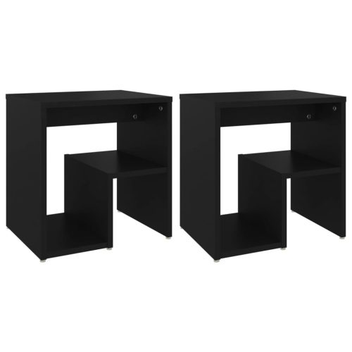  2 db fekete szerelt fa éjjeliszekrény 40 x 30 x 40 cm
