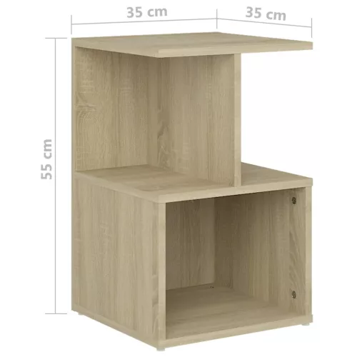  sonoma tölgy színű szerelt fa éjjeliszekrény 35 x 35 x 55 cm