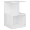  magasfényű fehér szerelt fa éjjeliszekrény 35 x 35 x 55 cm