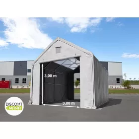   TP Everest 4x8m 3m oldalmagas raktársátor nehezen éghető PRIMEtex 2300 ponyvával, tetőablakkal, szürke