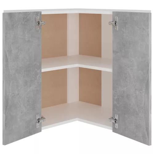  “Lyon” betonszürke szerelt fa függő sarokszekrény