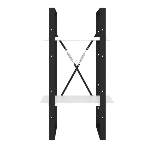  kétszintes fehér szerelt fa könyvszekrény 40 x 30 x 70 cm