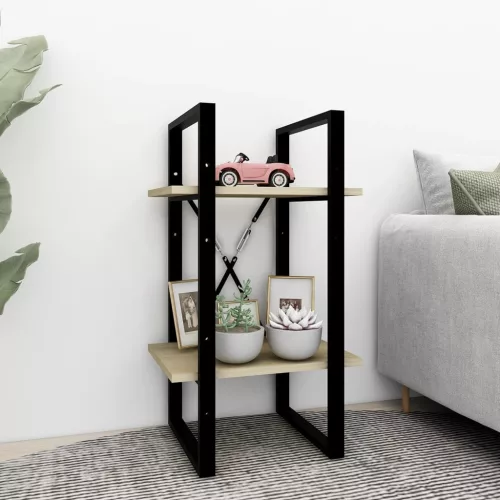  kétszintes sonoma tölgy színű könyvszekrény 40 x 30 x 70 cm