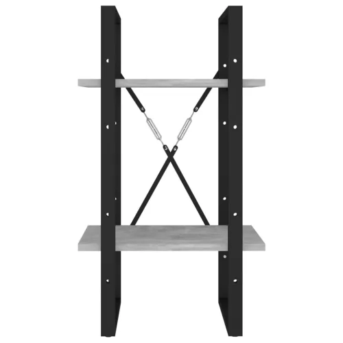  2-szintes betonszürke szerelt fa könyvszekrény 40 x 30 x 70 c