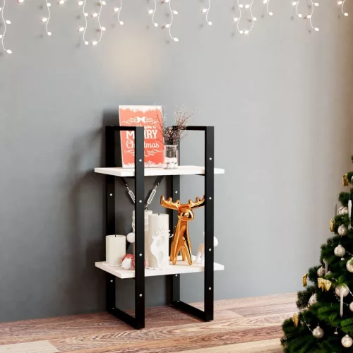  kétszintes fehér tömör fenyőfa könyvszekrény 40 x 30 x 70 cm