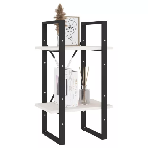  kétszintes fehér tömör fenyőfa könyvszekrény 40 x 30 x 70 cm