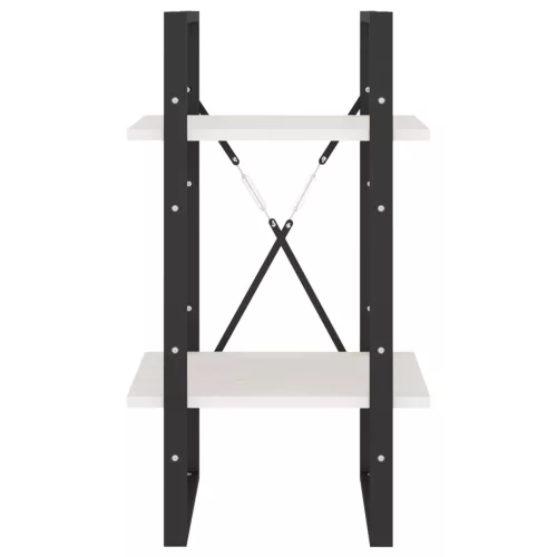  kétszintes fehér tömör fenyőfa könyvszekrény 40 x 30 x 70 cm