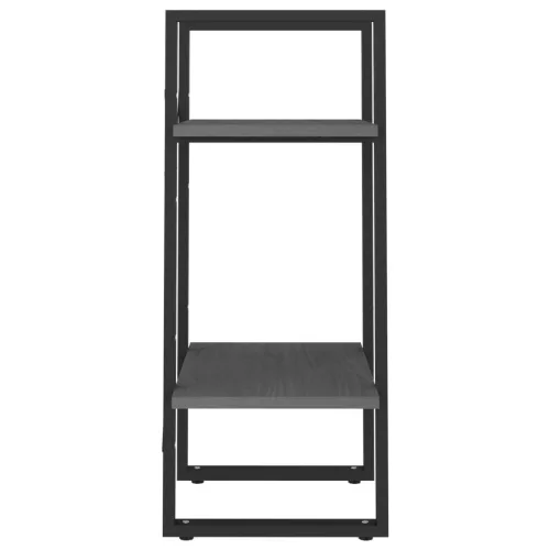  kétszintes szürke tömör fenyőfa könyvszekrény 40 x 30 x 70 cm