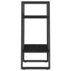  kétszintes fekete tömör fenyőfa könyvszekrény 40 x 30 x 70 cm