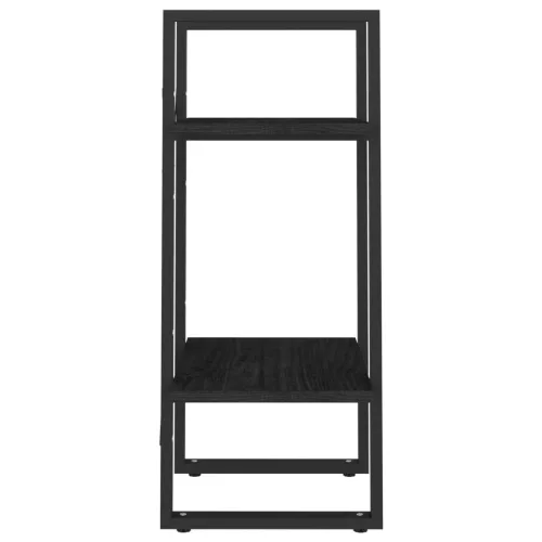  kétszintes fekete tömör fenyőfa könyvszekrény 40 x 30 x 70 cm