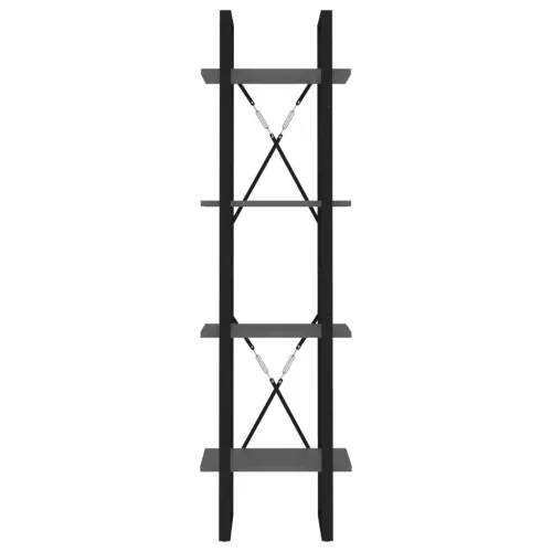  4-szintes szürke szerelt fa könyvszekrény 40 x 30 x 140 cm