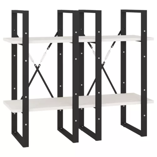  négyszintes fehér tömör fenyőfa könyvszekrény 40 x 30 x 140 cm