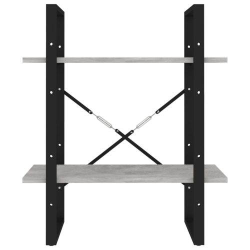  kétszintes betonszürke szerelt fa könyvszekrény 60 x 30 x 70 cm