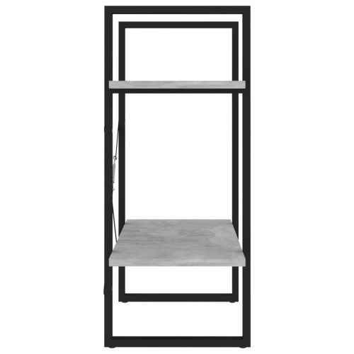  kétszintes betonszürke szerelt fa könyvszekrény 60 x 30 x 70 cm