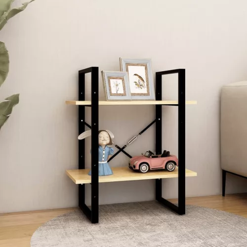  kétszintes tömör fenyőfa könyvszekrény 60 x 30 x 70 cm