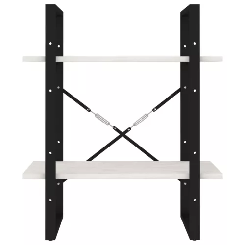  kétszintes fehér tömör fenyőfa könyvszekrény 60 x 30 x 70 cm