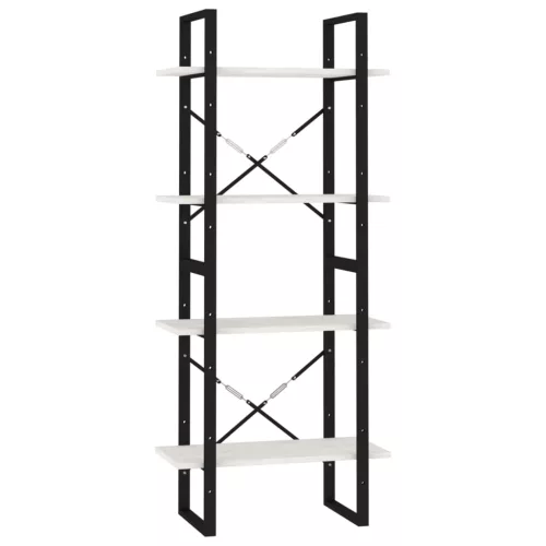  négyszintes fehér tömör fenyőfa könyvszekrény 60 x 30 x 140 cm