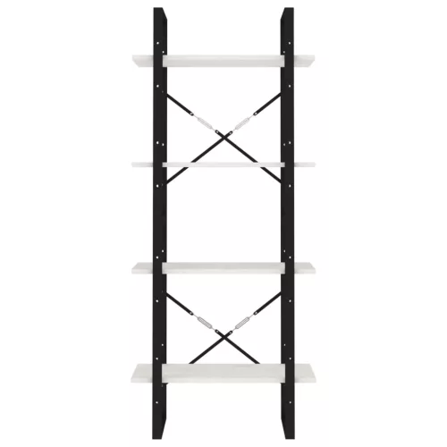  négyszintes fehér tömör fenyőfa könyvszekrény 60 x 30 x 140 cm